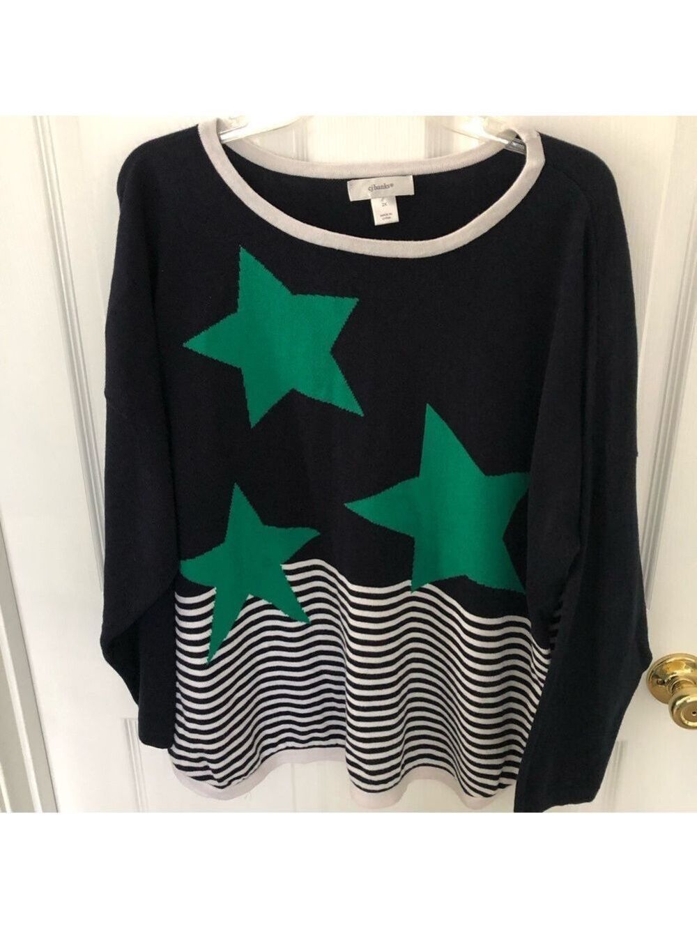 CJ Banks Stars Stripes Cozy Sweater Size 2X Patriotic - Picture 7 of 7